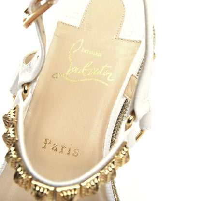 Christian Louboutin Calfskin Zarli Pyraclou 60 Platform Sandals 39 White 7 of 9
