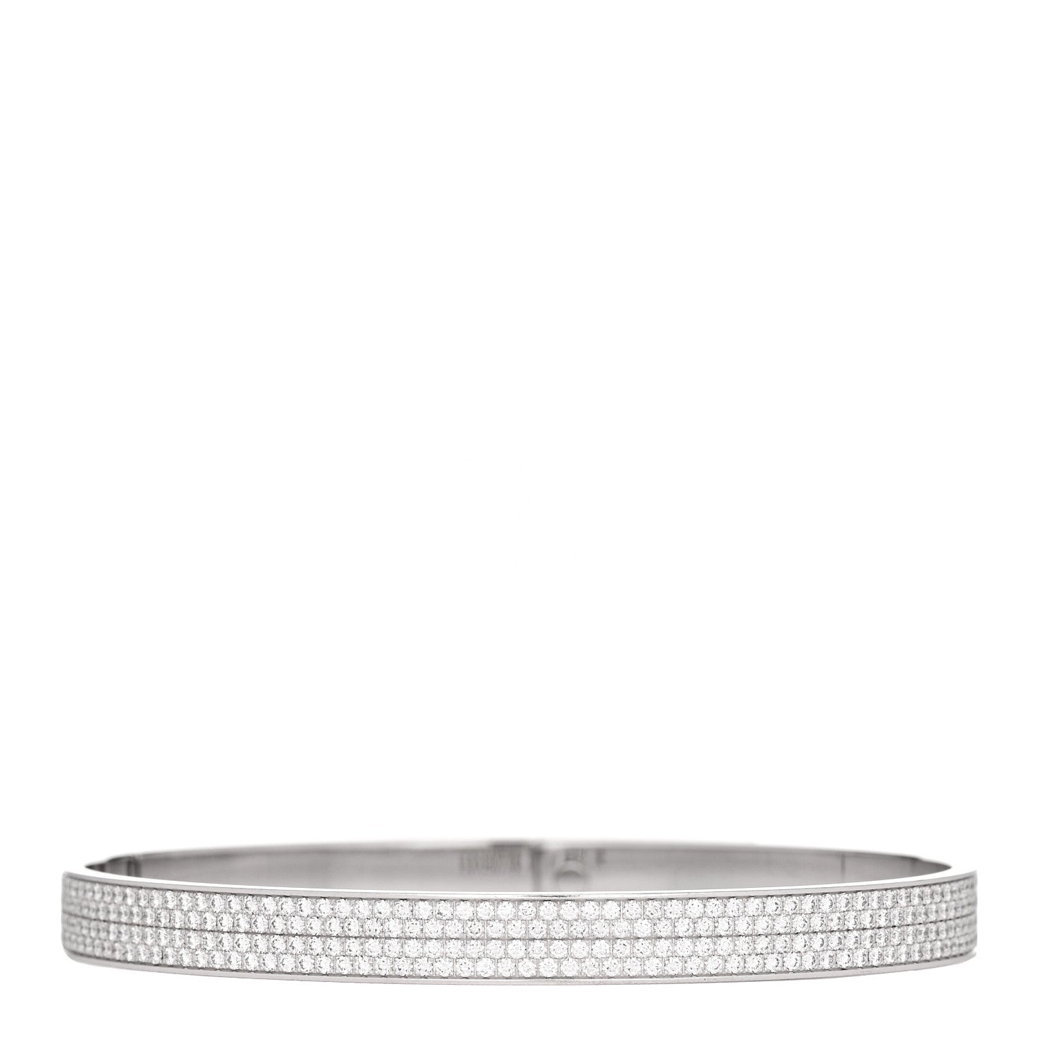 Hermes 18K White Gold Diamond PM Kelly Full Pave Bracelet SH 2 of 4