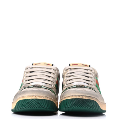 Gucci GG Monogram Nubuck Web Womens Screener Sneakers 39 New Sand Dusty Milk Vintage Green 2 of 9