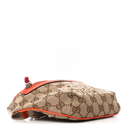 Gucci X THE NORTH FACE Monogram Textured Dollar Calfskin Embroidered Belt Bag Beige Ebony Mystic White Deep Orange 4 of 10