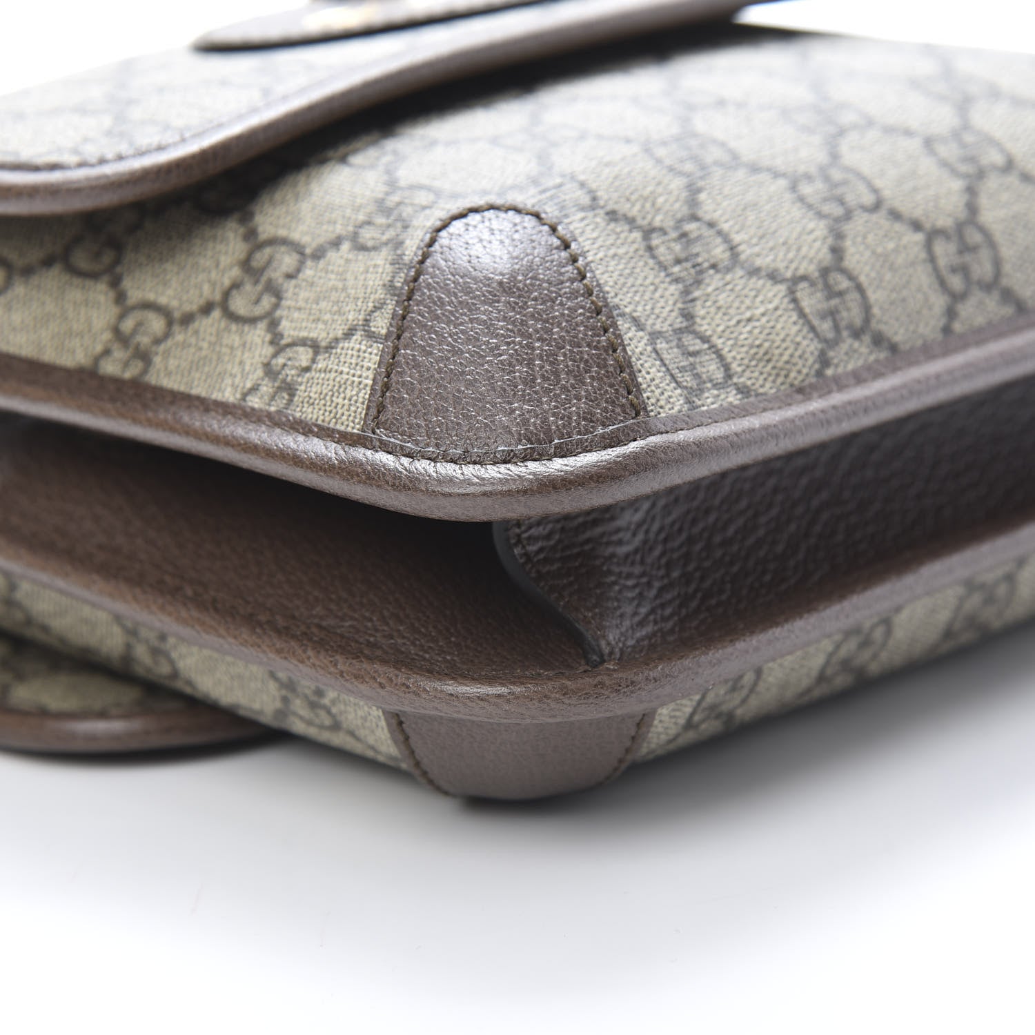 Gucci GG Supreme Monogram Web Small Neo Vintage Double Flap Messenger Bag Beige New Acero 11 of 12