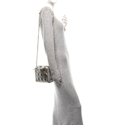 Christian Dior Metallic Grained Calfskin Cannage Mini Lady Dior Silver 2 of 10