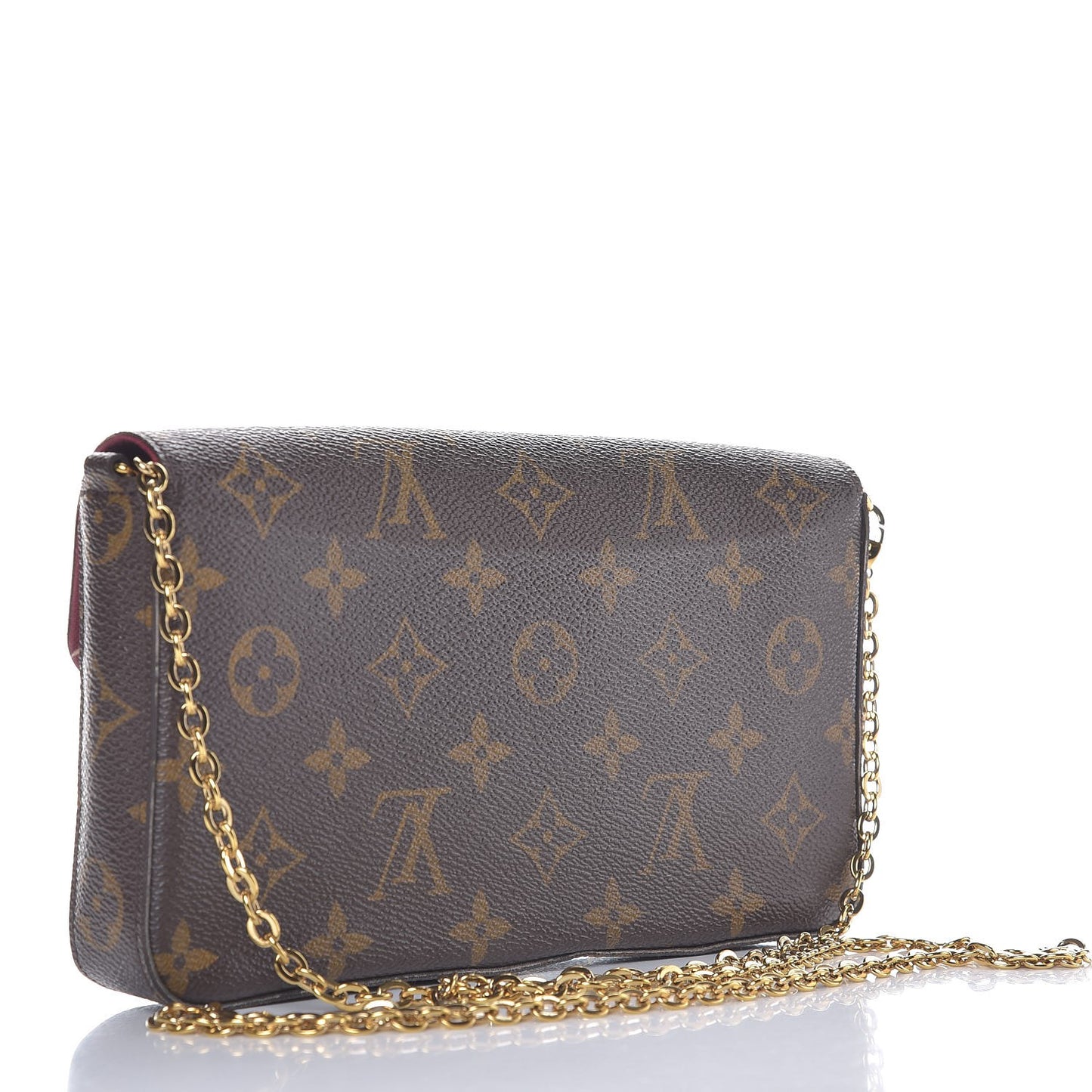 Monogram Pochette Felicie Chain Wallet Fuchsia