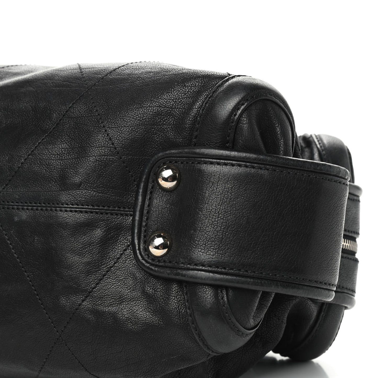 Calfskin Round Bowling Bag Black