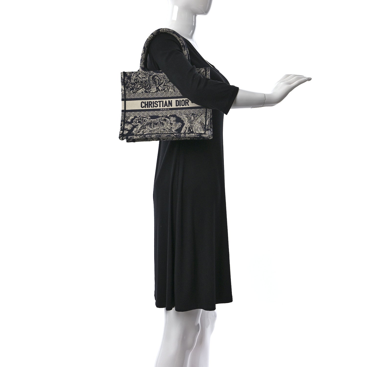 Christian Dior Canvas Embroidered Small Dioriviera Toile De Jouy Book Tote Blue 2 of 9