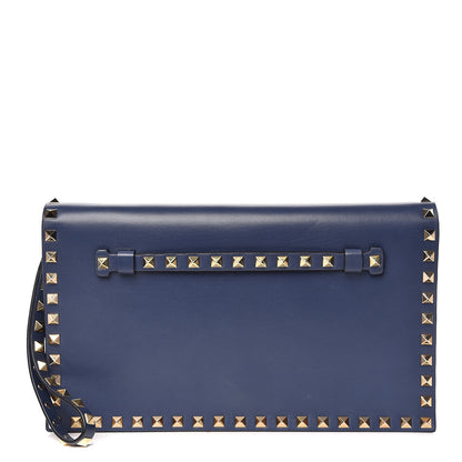 Valentino Garavani Nappa Rockstud Wristlet Clutch Indigo 1 of 9