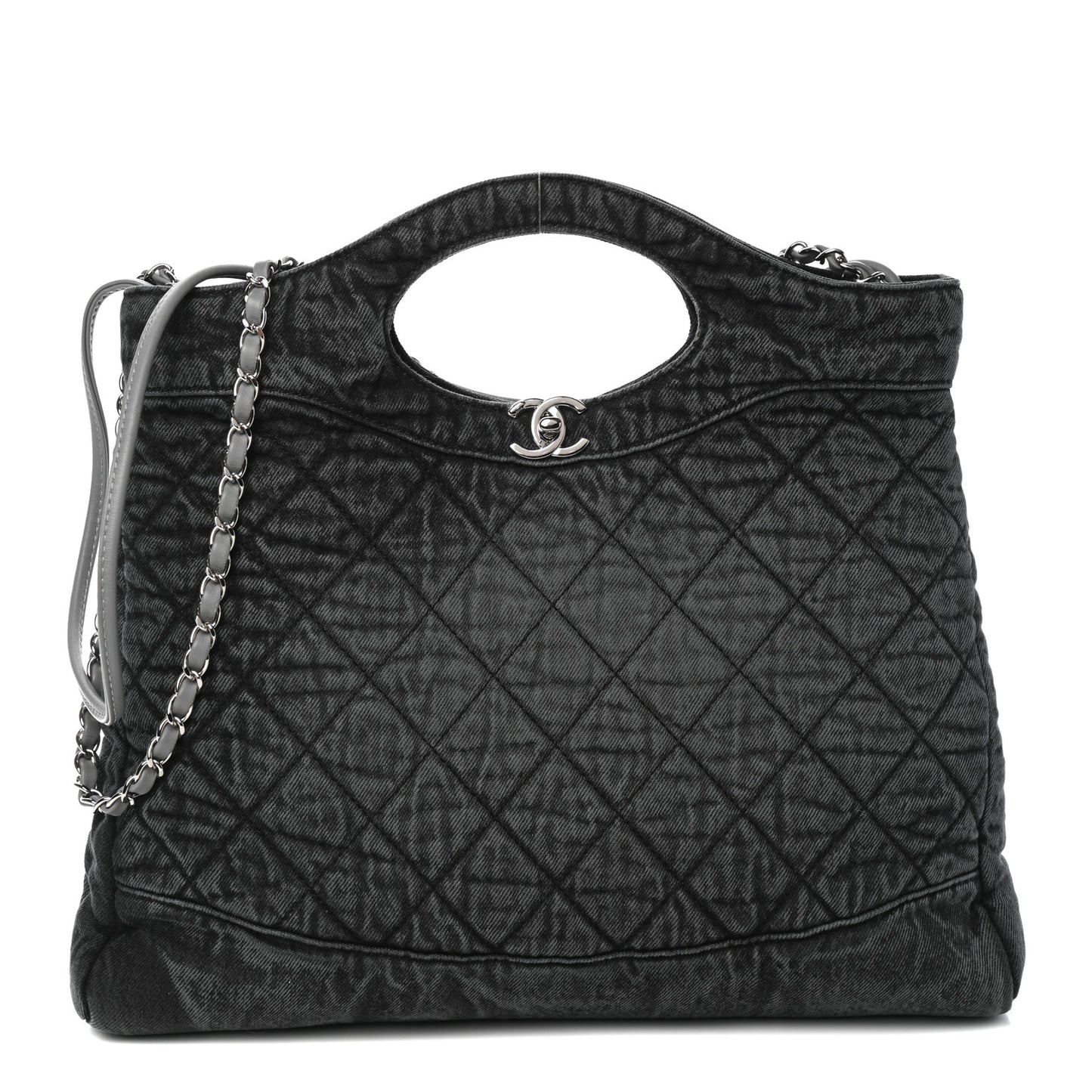 Denim Quilted 31 Denimpression Shopping Bag Grey Black