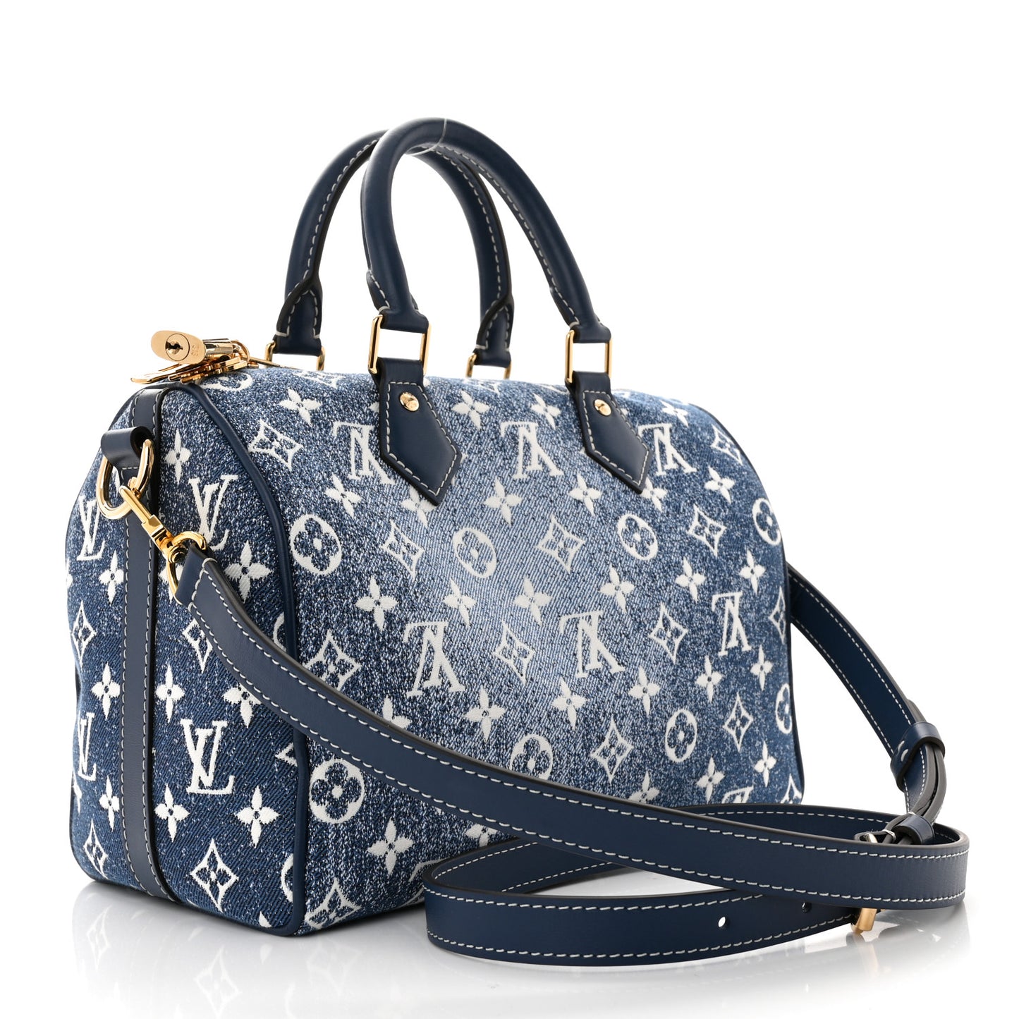 Monogram Jacquard Denim Speedy Bandouliere 25 Bleu
