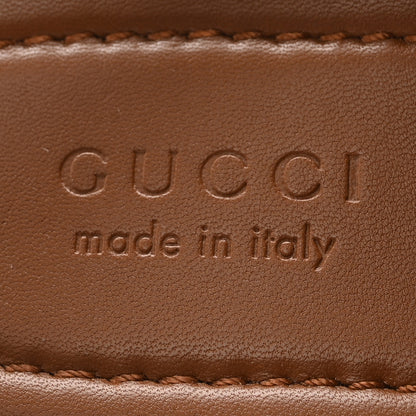 Gucci Calfskin Canvas Rice Horsebit Thong Sandals 37.5 Sundial Brown Natural 8 of 10