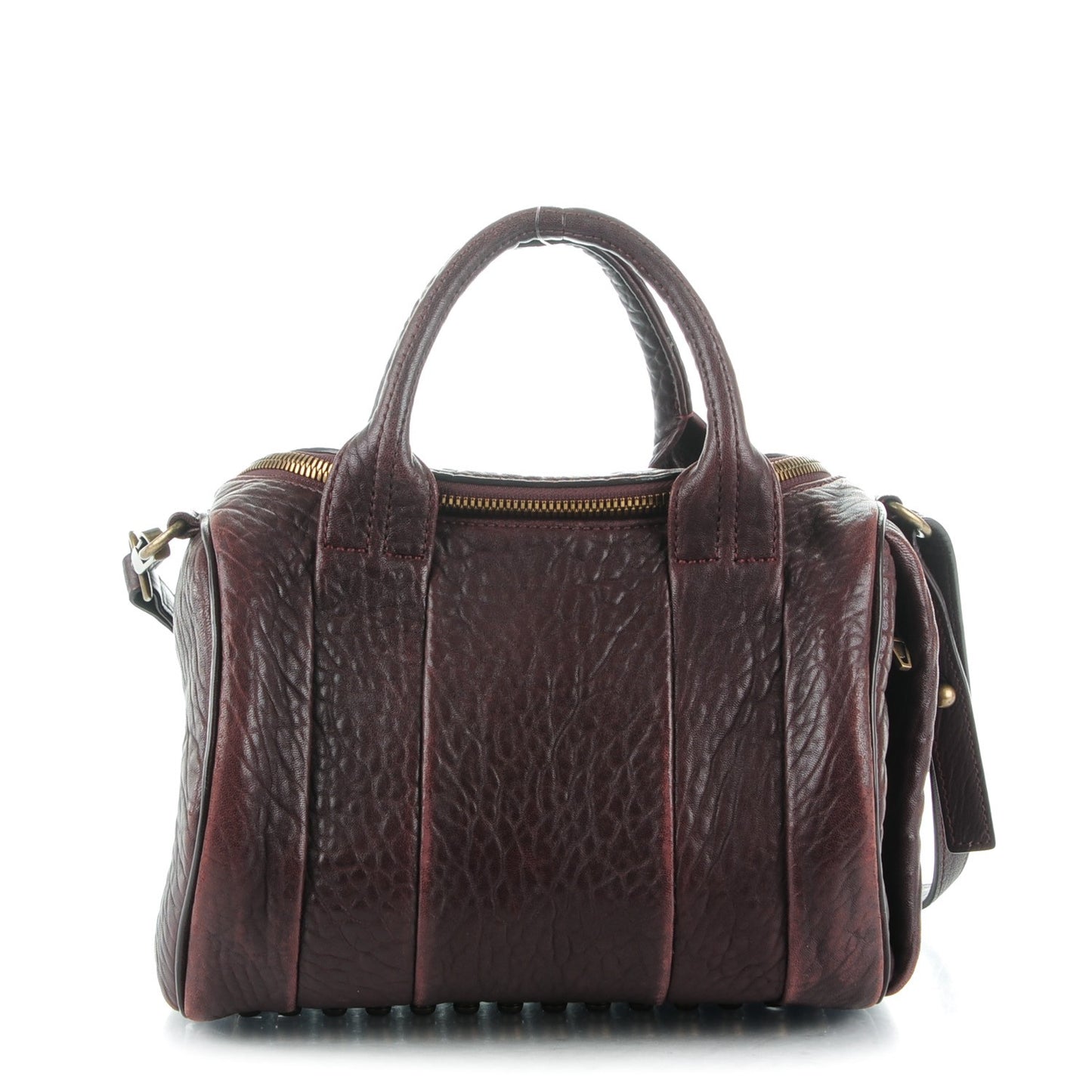 Pebbled Lambskin Rockie Beet Antique Brass Hardware