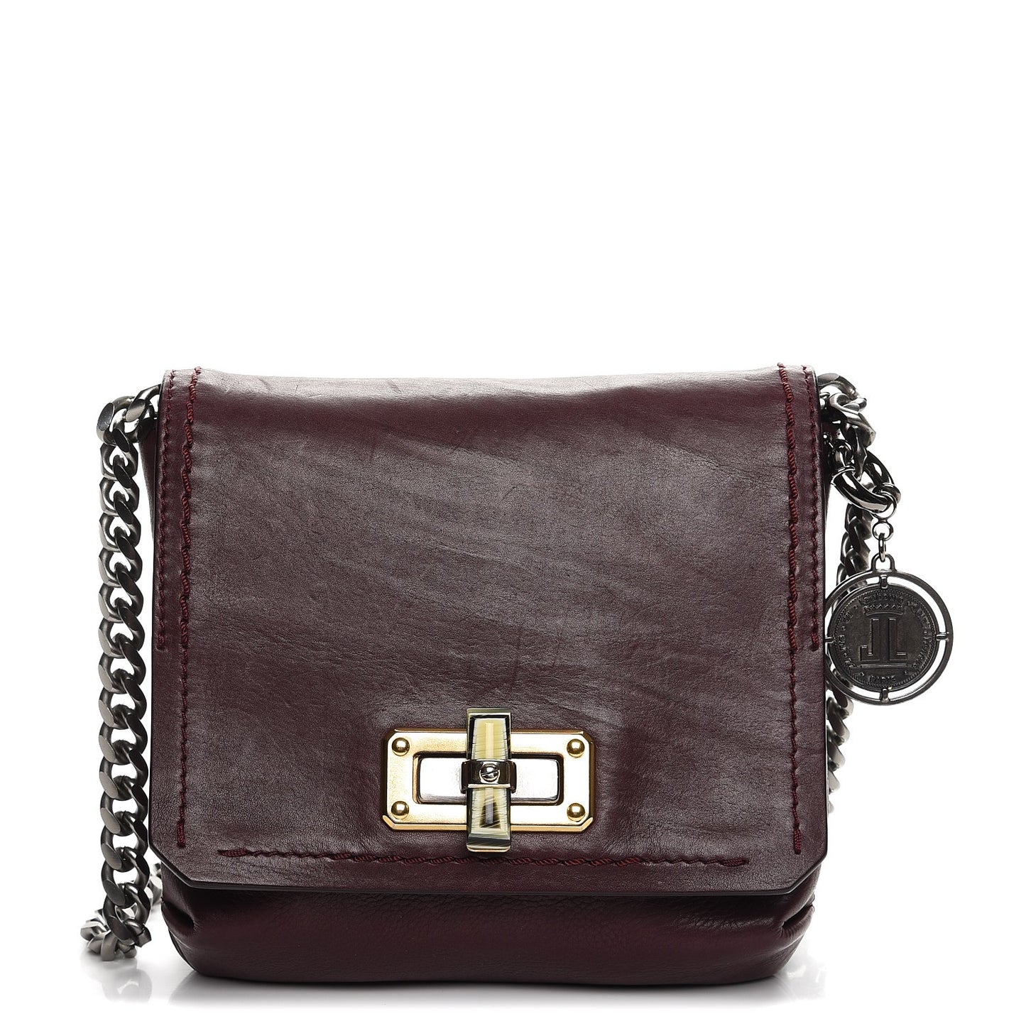 Calfskin Happy Mini Pop Bag Plum