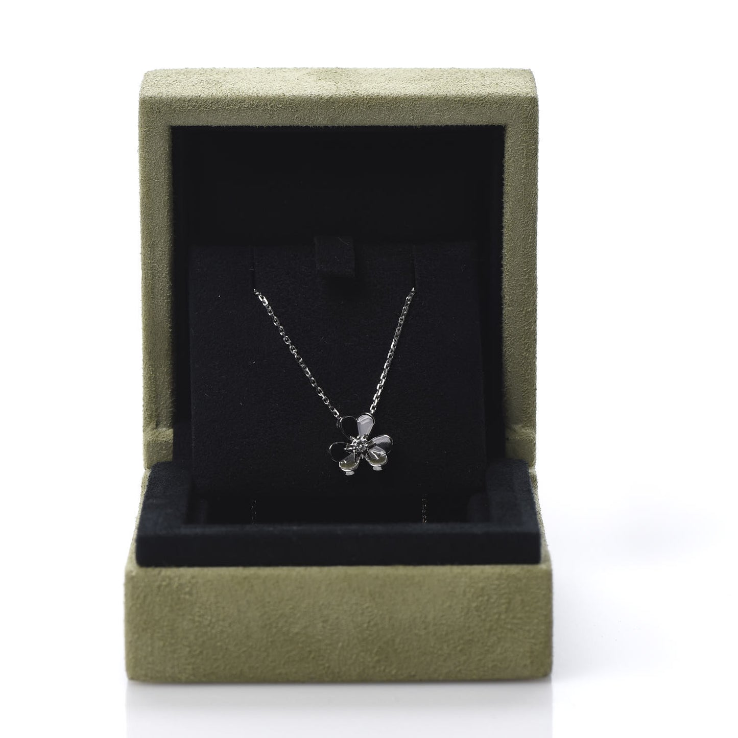 18K White Gold Diamond Mini Frivole Pendant Necklace
