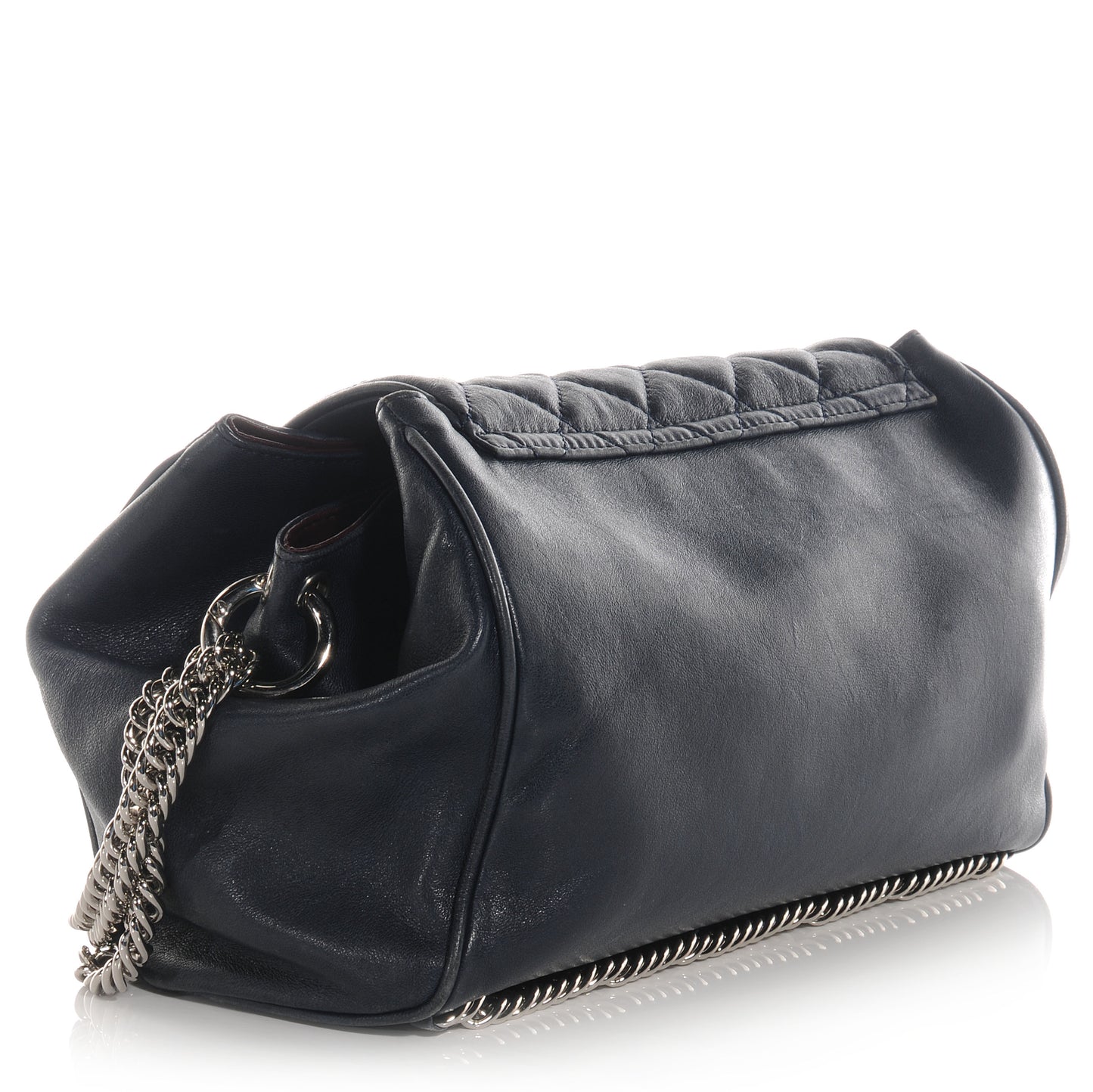 Lambskin CC Accordion Flap Navy