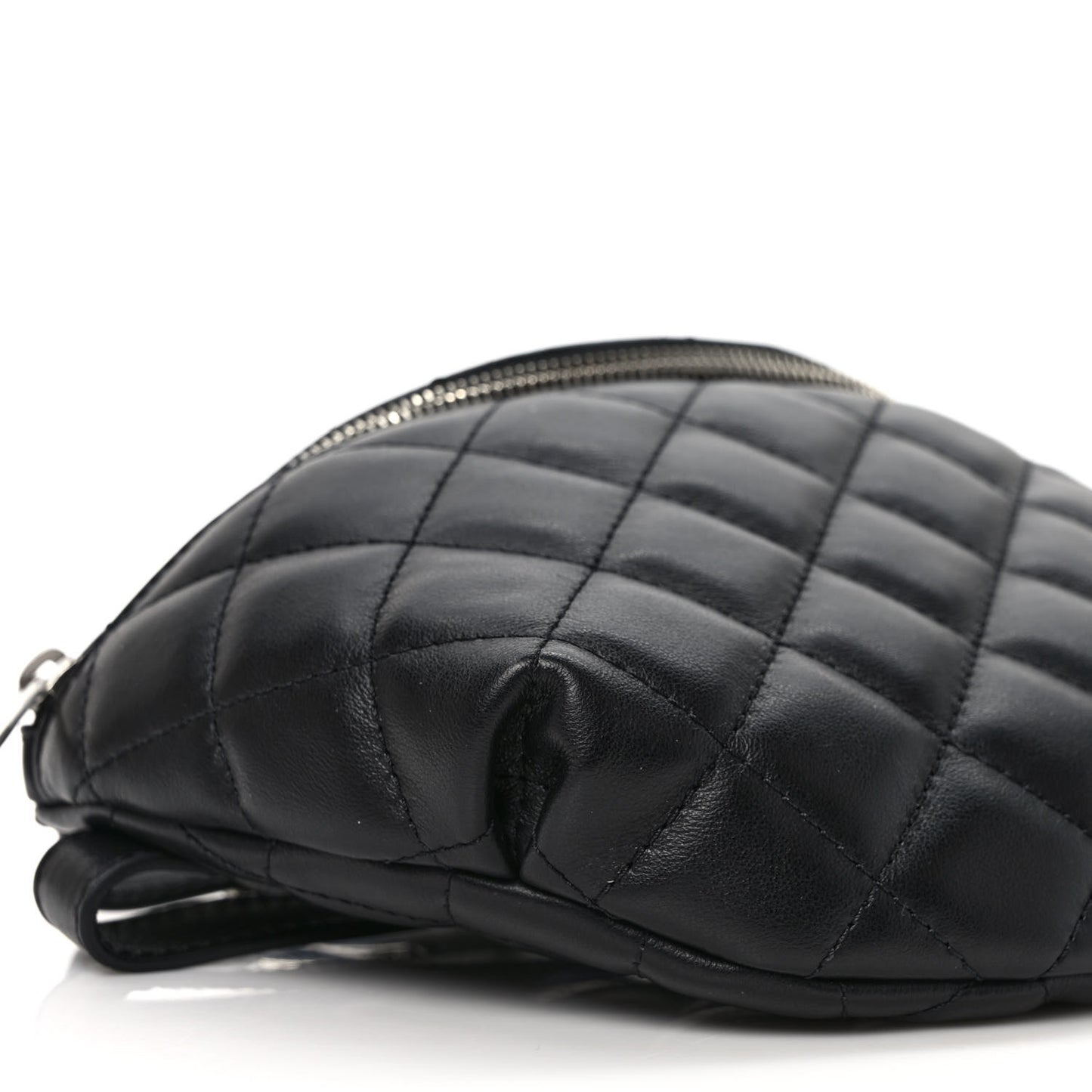 Calfskin Quilted Waist Belt Bag Black