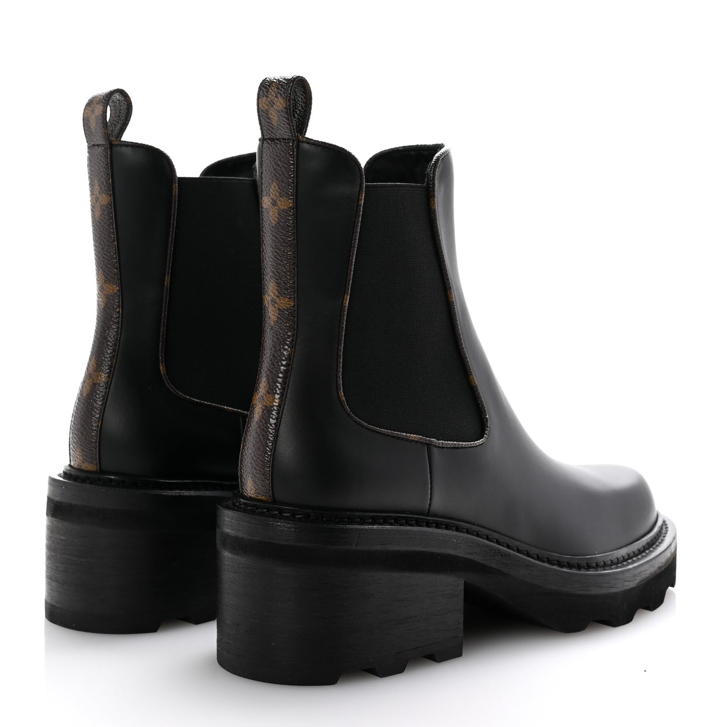Calfskin Monogram Beaubourg Ankle Boots 38.5 Black