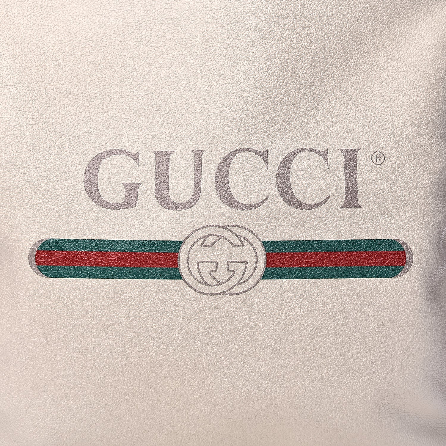 Gucci Calfskin Logo Drawstring Backpack Mystic White 11 of 11