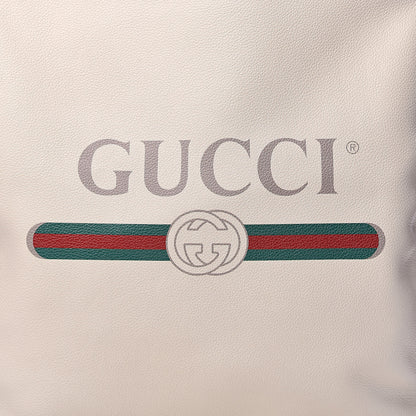 Gucci Calfskin Logo Drawstring Backpack Mystic White 11 of 11