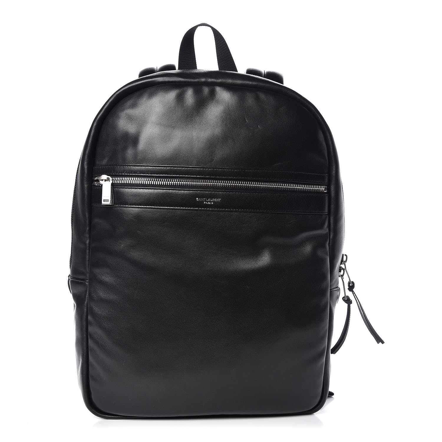 Saint Laurent Lambskin Canvas City Laptop Backpack Black 1 of 7