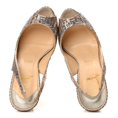 Christian Louboutin Satin Mosaique No Prive 120 Pumps 37.5 Silver 2 of 10