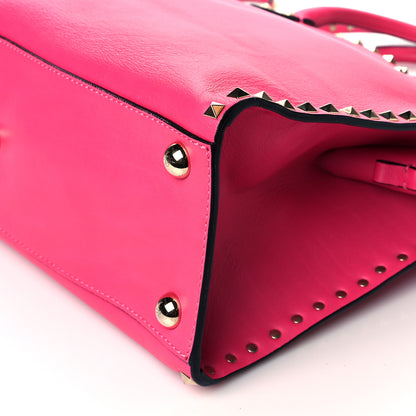 Valentino Garavani Vitello Rockstud Dome Shopper Pop Fuxia 10 of 10