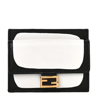 Fendi X JOSHUA VIDES Nappa FF Embossed Fold Over Card Holder Wallet White Black 1 of 10
