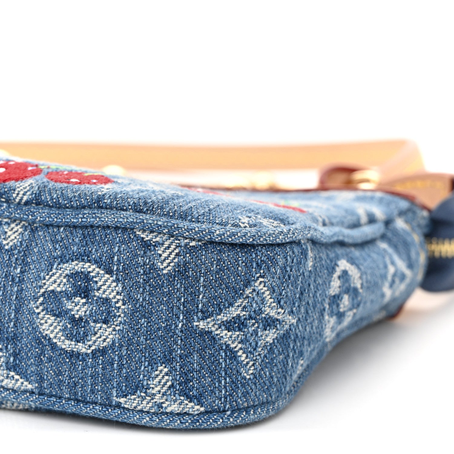 Louis Vuitton LV X TM Monogram Denim Cerises Pochette Accessories Blue 9 of 10