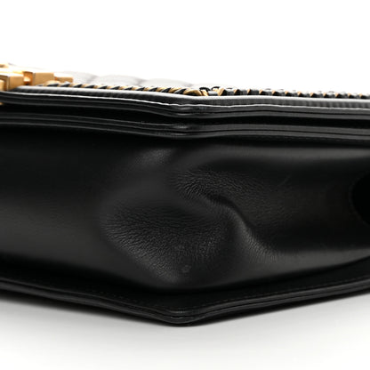 Chanel Calfskin Quilted Medium Boy Top Handle Flap Black 10 of 16