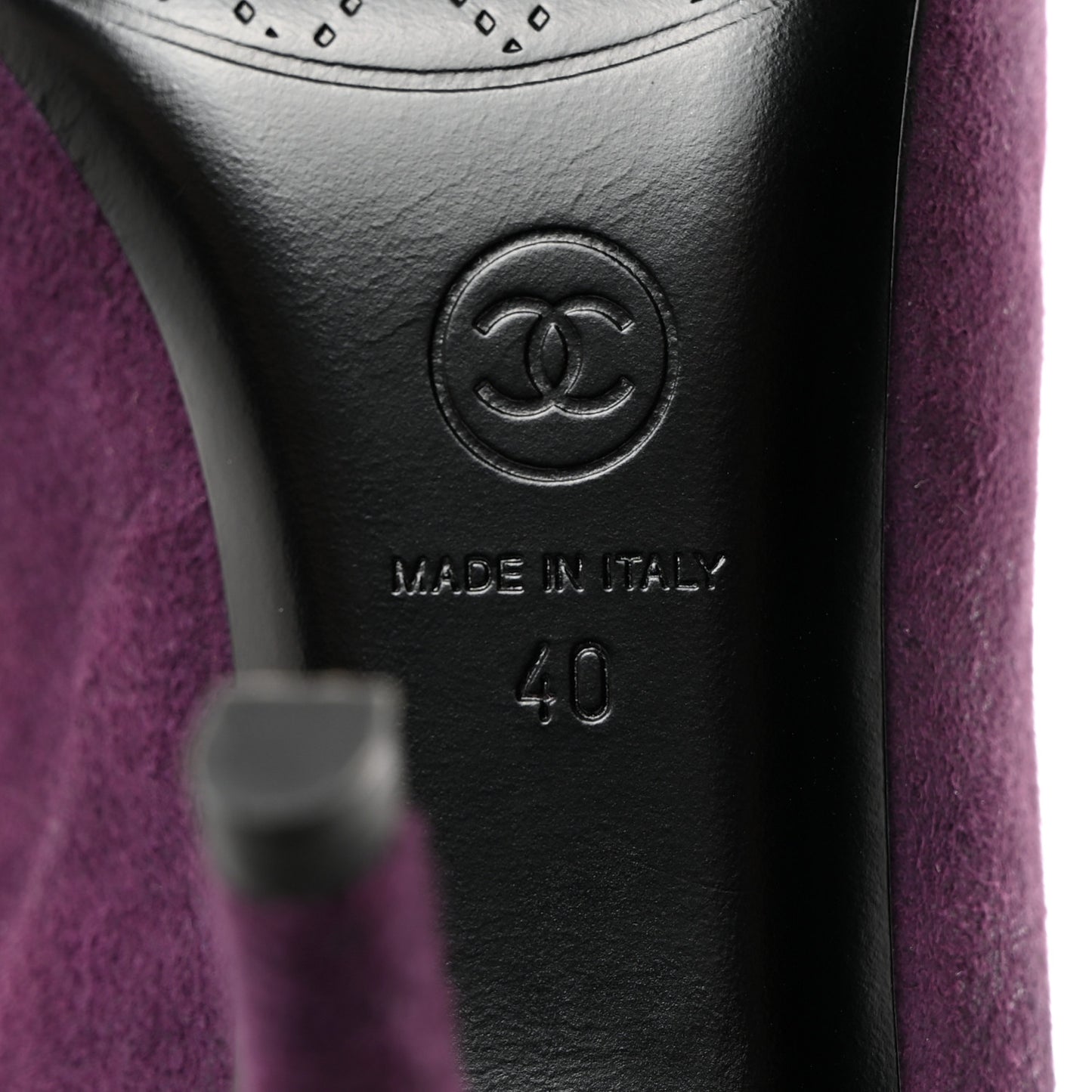 Suede Cap Toe CC Slingback Pumps 40 Violet Black