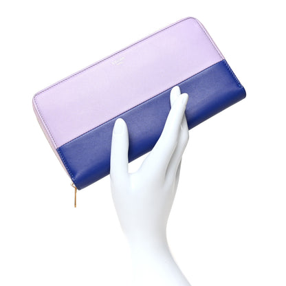 Celine Lambskin Large Zip Around Multifunction Wallet Light Purple Royal Blue 2 of 8