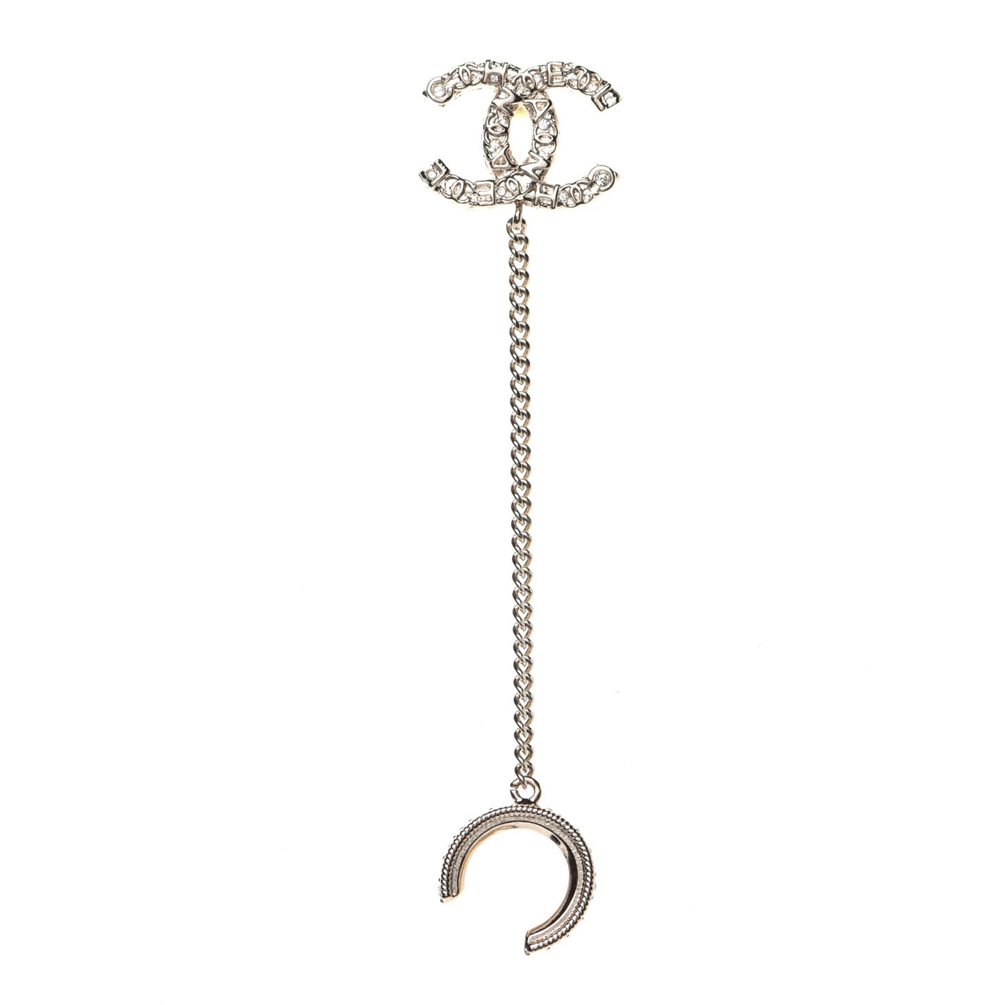 Crystal CC Cuff Single Earring Gold