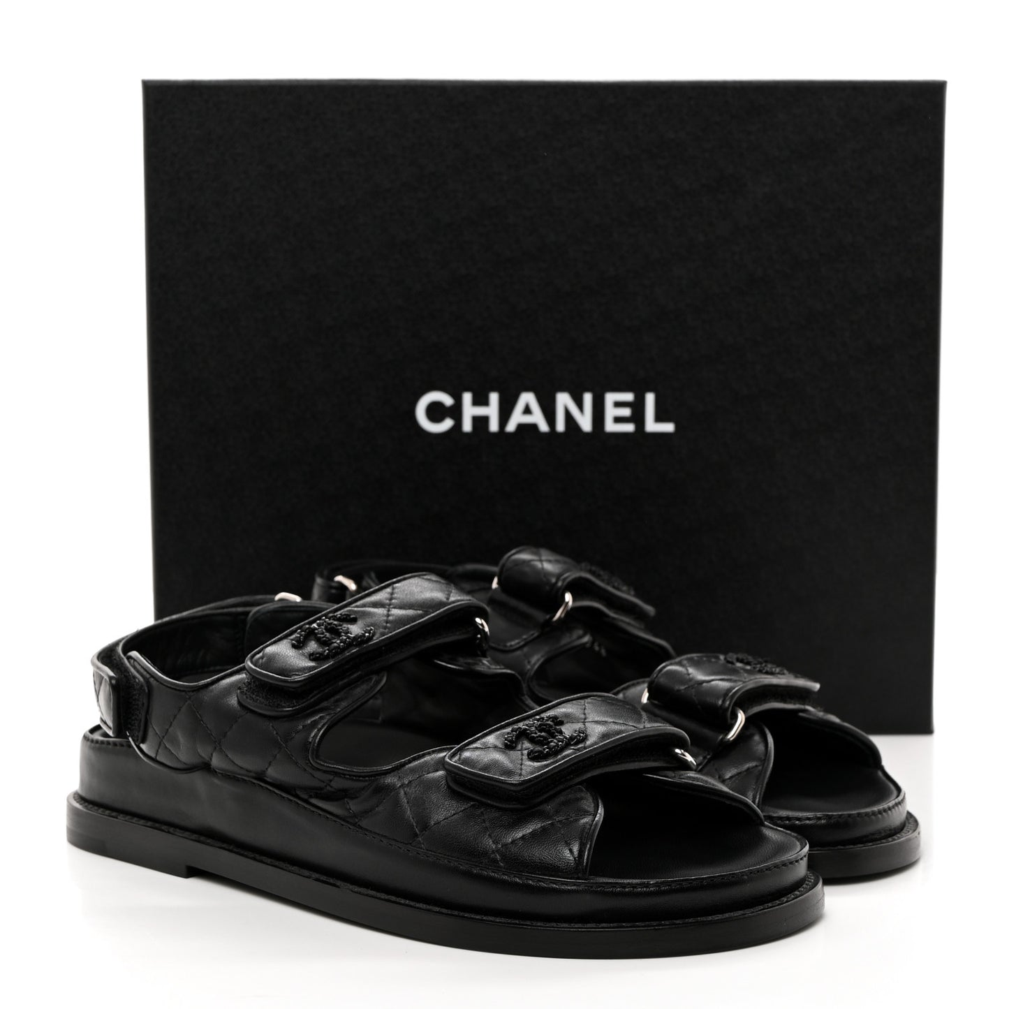 Lambskin Velcro Dad Sandals 37 So Black