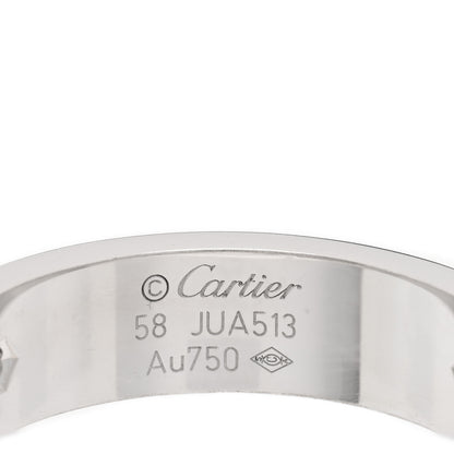Cartier 18K White Gold 3 Diamond 5.5mm LOVE Ring 58 8.25 4 of 5