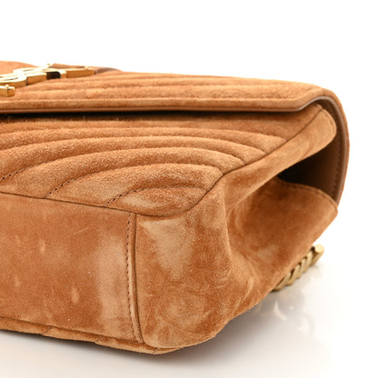 Saint Laurent Suede Matelasse Chevron Monogram Medium College Bag Cinnamon 10 of 11