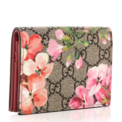 Gucci GG Supreme Monogram Blooms Card Case Beige Multicolor Dry Rose 3 of 8