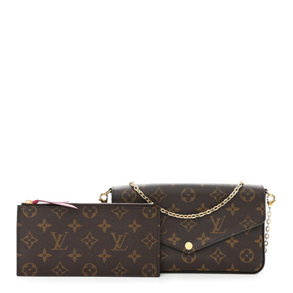 Louis Vuitton Monogram Pochette Felicie Chain Wallet Fuchsia 3 of 14