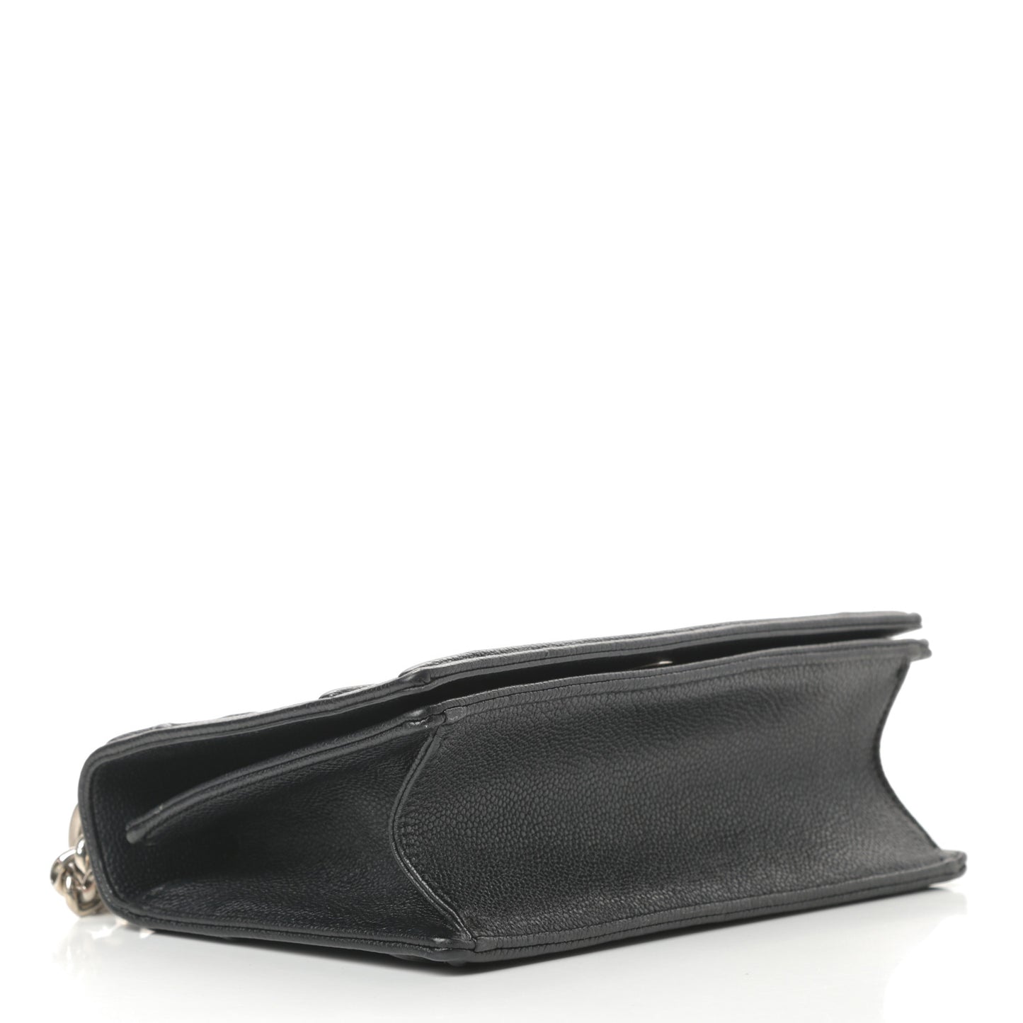 Grained Calfskin Small Diorama Flap Bag Black