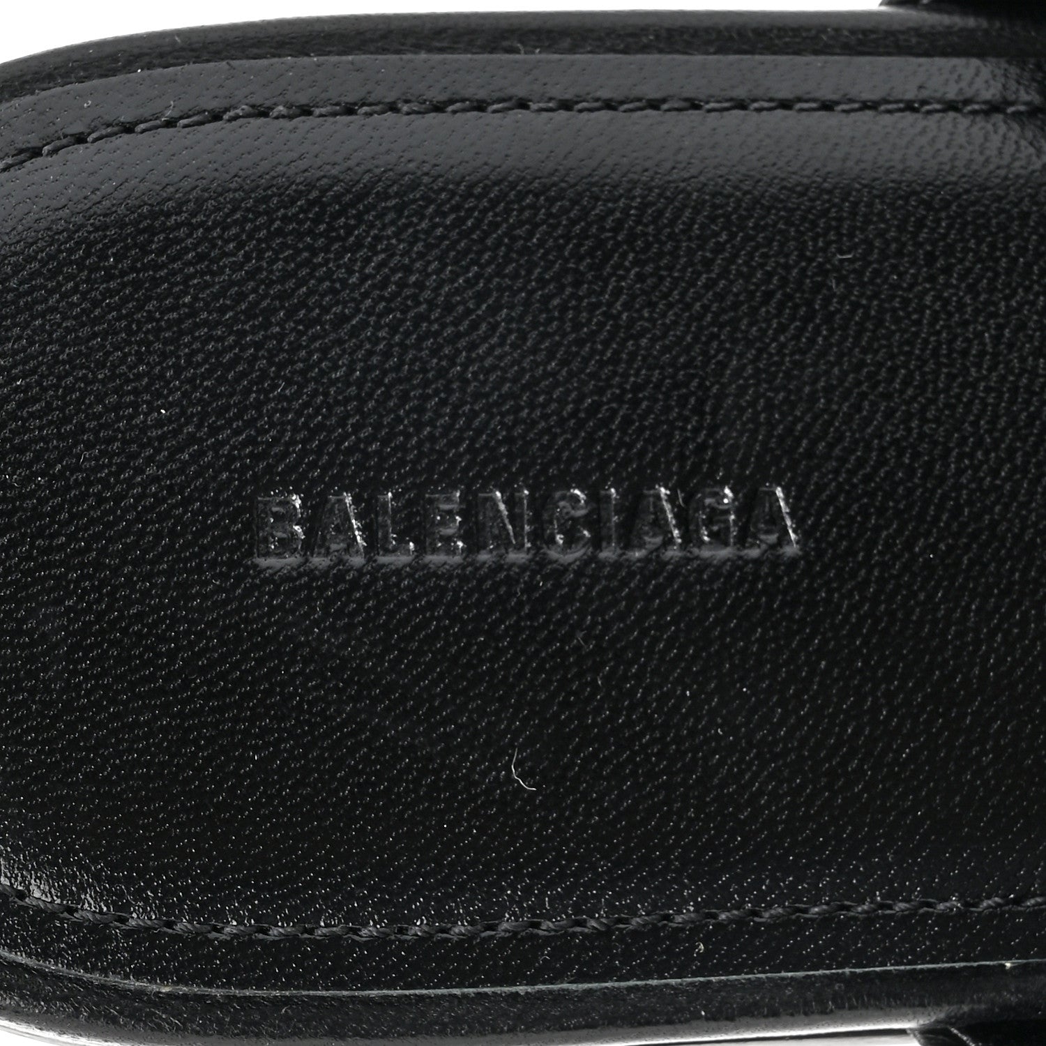 Balenciaga Shiny Sheepskin Oval BB Mule Sandals 36 Black 8 of 9