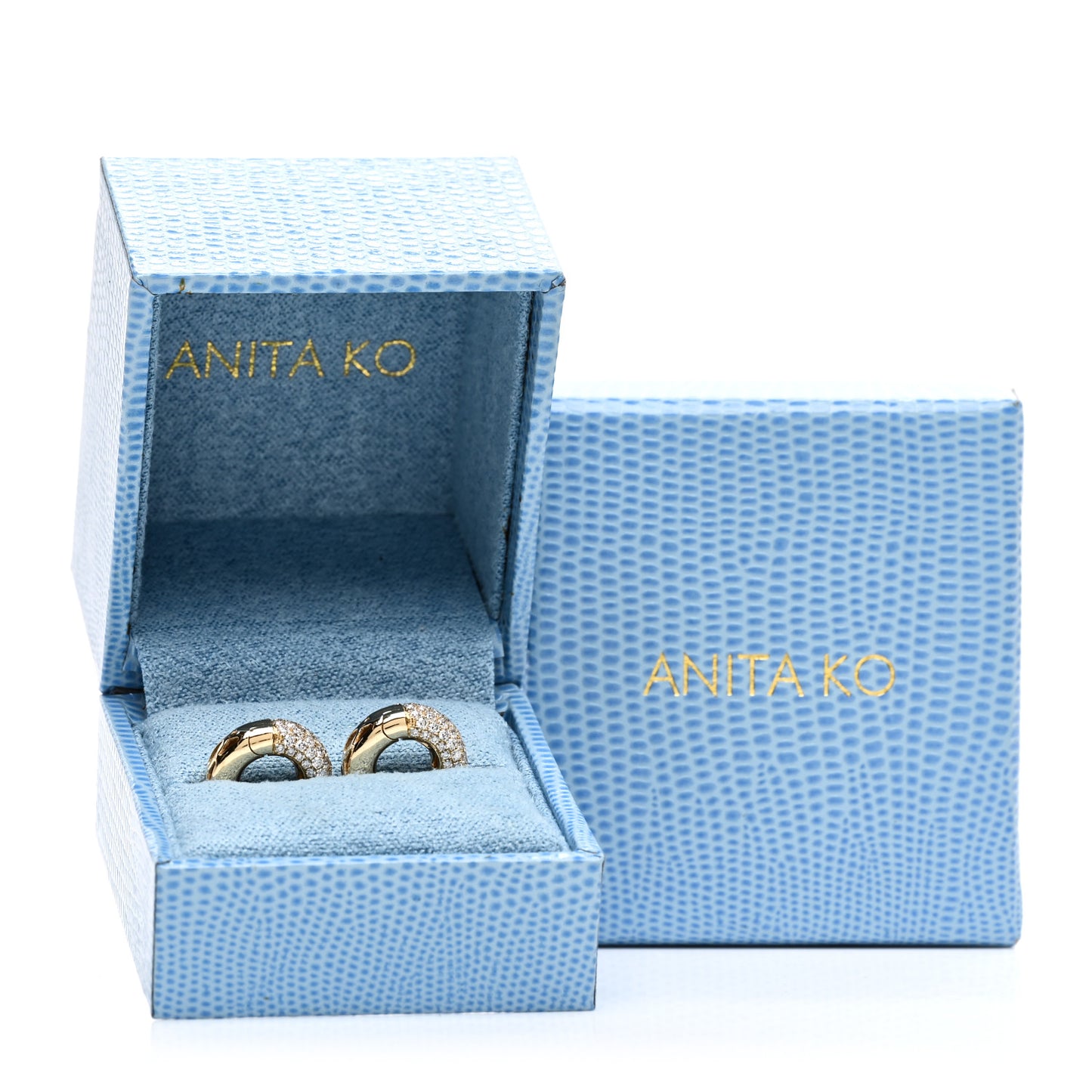 18K Yellow Gold Diamond Cosmo Huggie Earrings