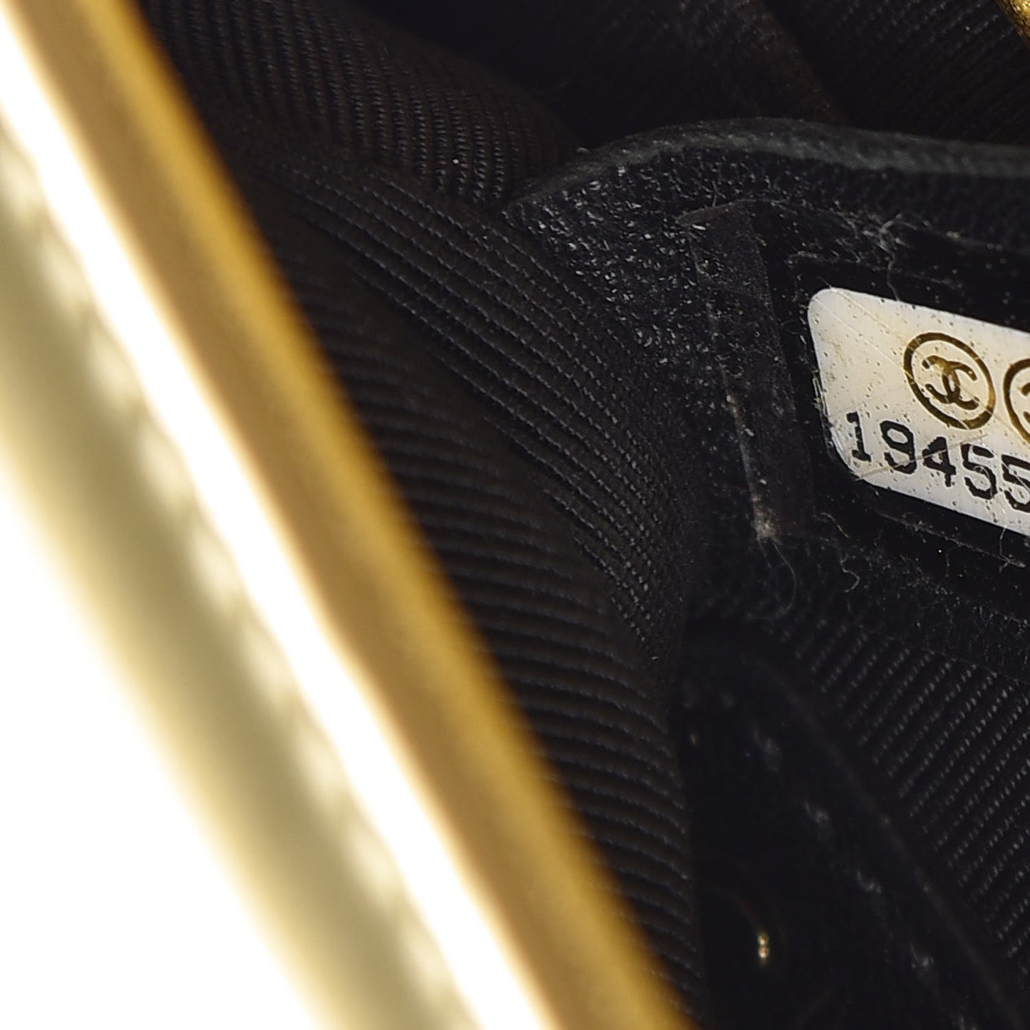 Metallic Patent Calfskin Quilted Mini Boy Flap Gold