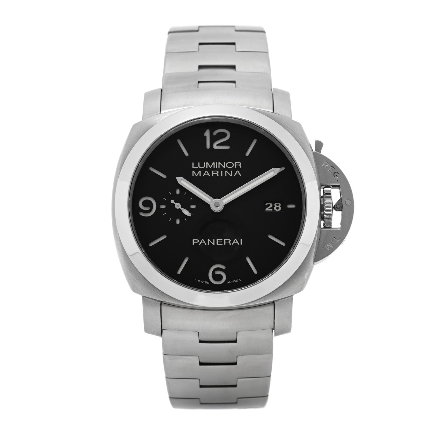Panerai Stainless Steel 44mm Luminor Marina 1950 3 Days Automatic Watch Black PAM00328 1 of 5