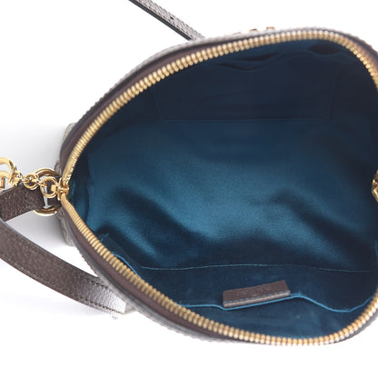 Gucci GG Supreme Monogram Textured Dollar Calfskin Web Small Ophidia Dome Shoulder Bag Beige Ebony New Acero 5 of 11