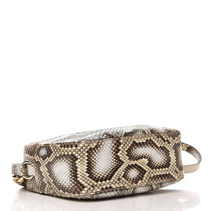 Gucci Python Small Soho Disco Bag Off White Nut Brown Beige 4 of 7