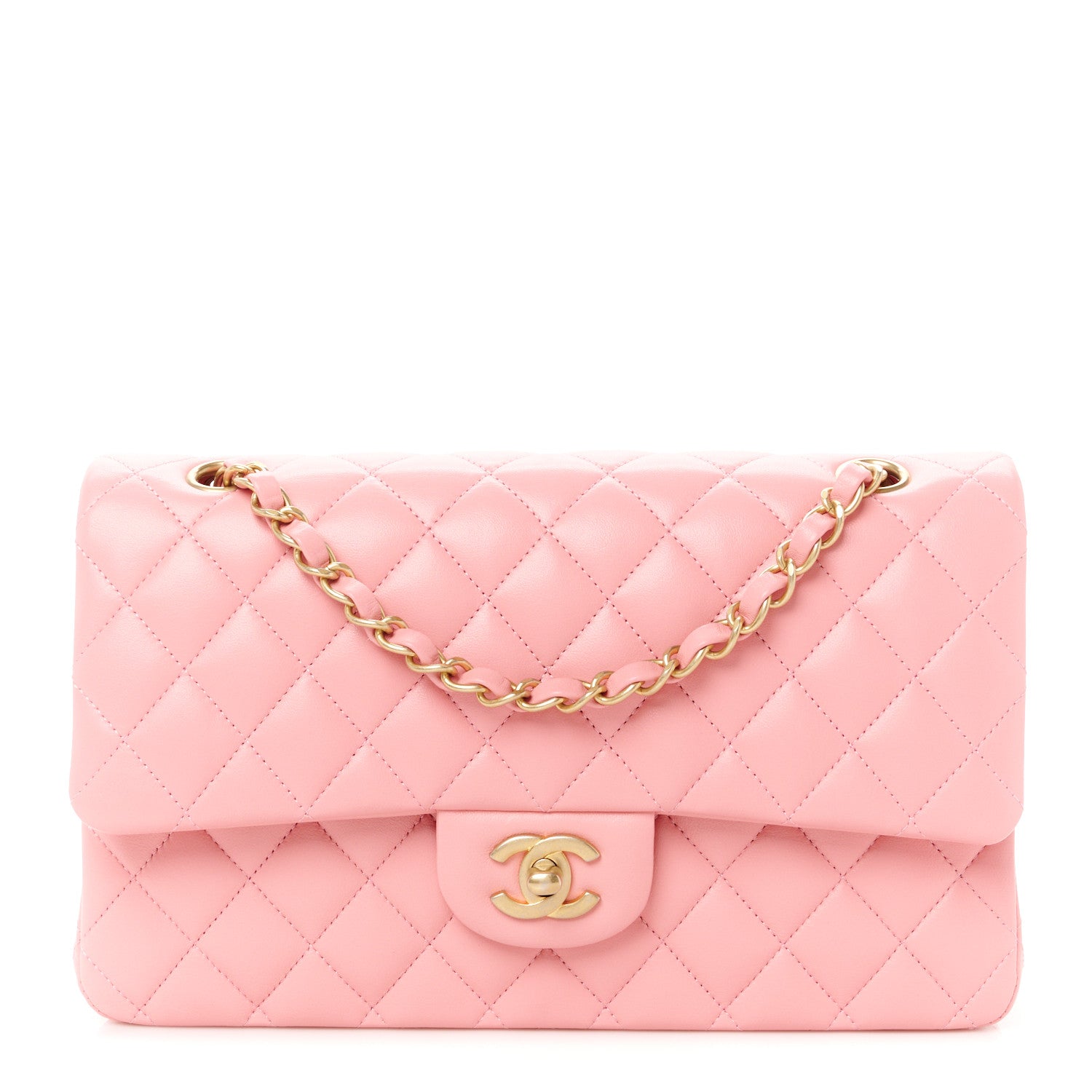 Chanel Lambskin Quilted Medium Double Flap Rose Pink 1 of 12