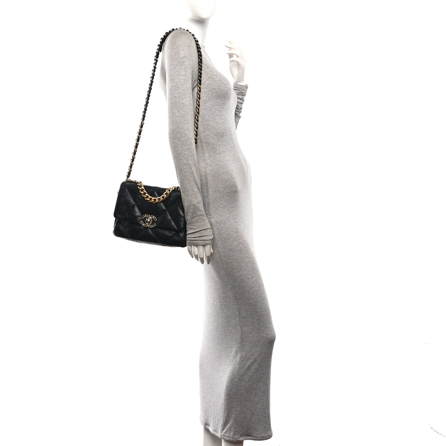Chanel Lambskin Quilted Medium Chanel 19 Flap Black 2 of 11