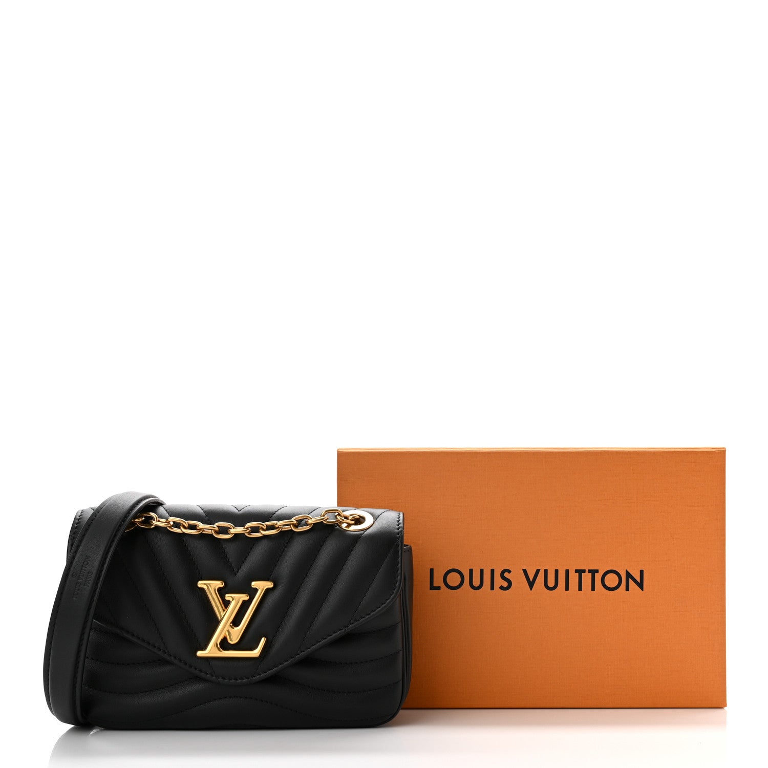 Louis Vuitton Calfskin LV New Wave Chain Bag Black 10 of 10
