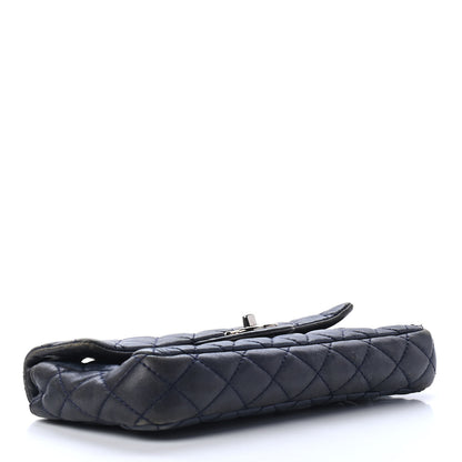 Chanel Lambskin Quilted East West Flap Bijoux Chain Navy Blue 3 of 4