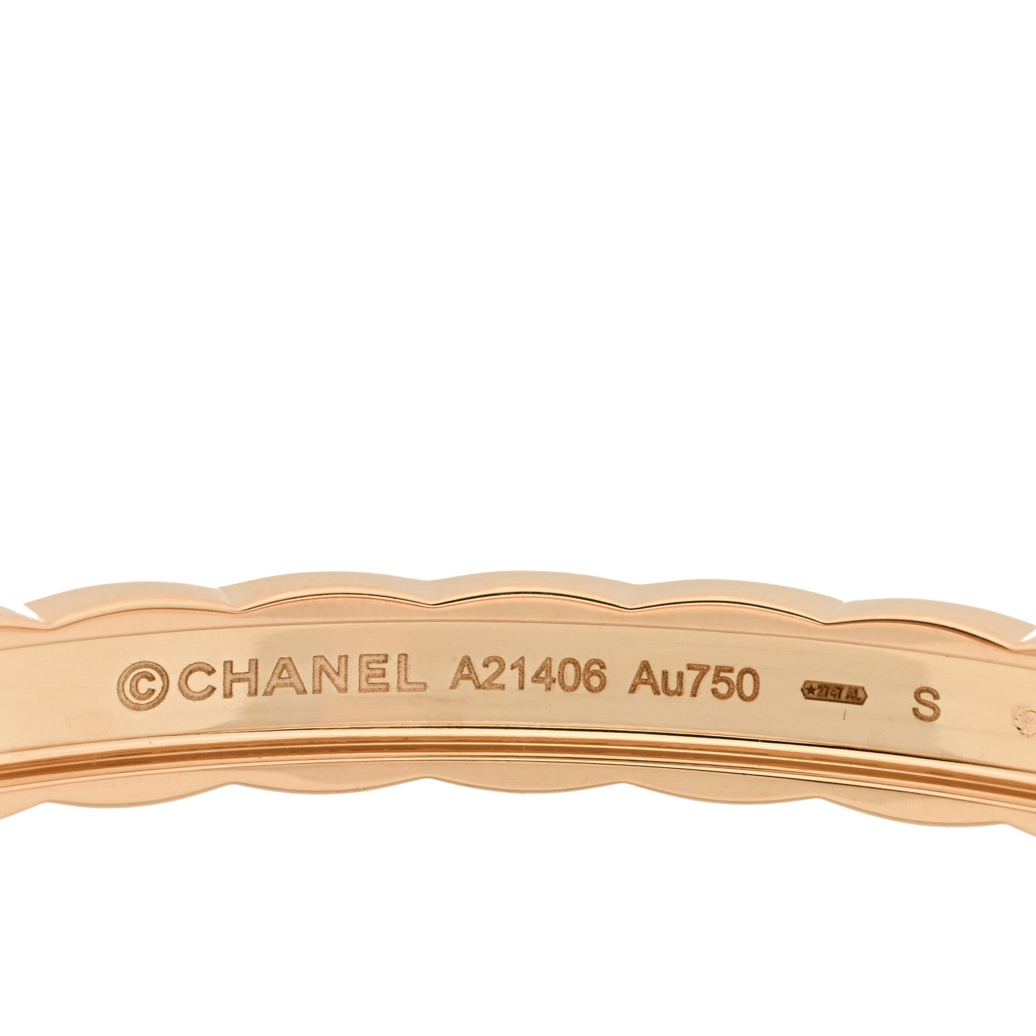 Chanel 18K Beige Gold Diamond Coco Crush Bracelet S 3 of 3