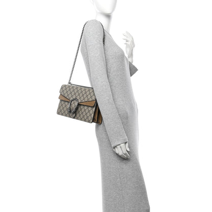 Gucci GG Supreme Monogram Small Dionysus Shoulder Bag Taupe 2 of 12