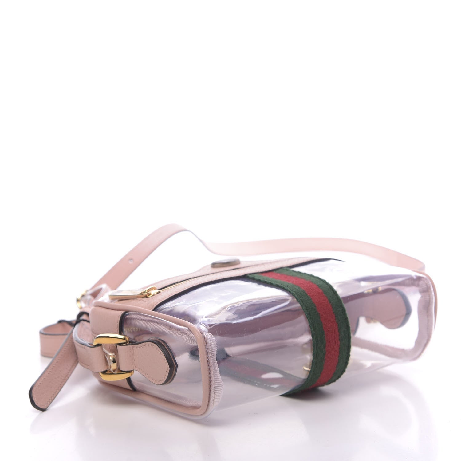 Gucci Vinyl Web Mini Ophidia Transparent Shoulder Bag Perfect Pink 4 of 11