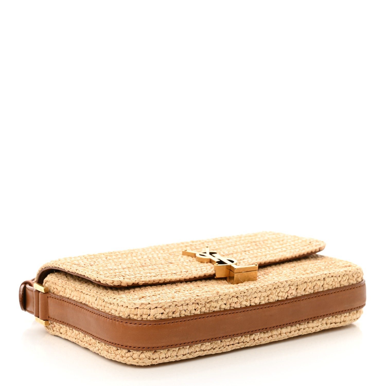 Saint Laurent Raffia Calfskin Medium Monogram Solferino Satchel 4 of 12